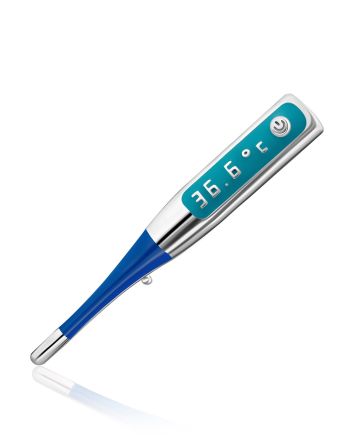 Silver Enamel Thermometer Brooch Hippocrates, image 