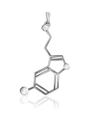 Silver Serotonin Molecule Pendant Hippocrates, image 