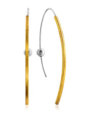 Bicolor Gilded Silver Hook Threader Earrings The Silk, image 