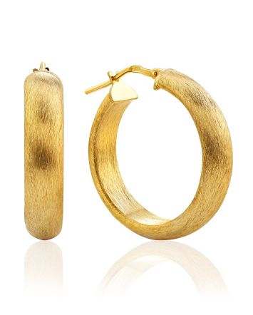 Classy Matte Finish Gilded Silver Hoop Earrings The Silk, image 