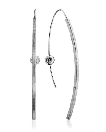 Trendy Silver Hook Threader Earrings The Silk, image 