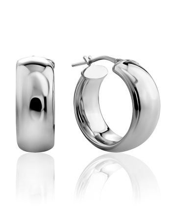 Chunky Silver Hoop Earrings The Silk, image 