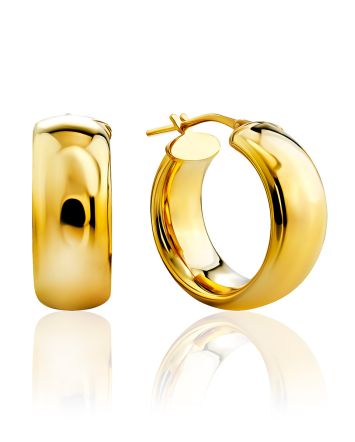 Bright Gilded Silver Hoop Earrings The Silk, image 
