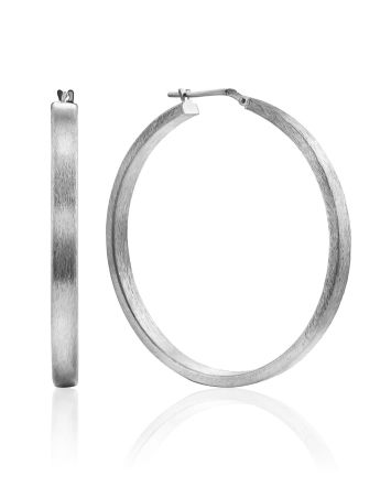 Minimalist Silver Hoop Earrings The Silk, image 