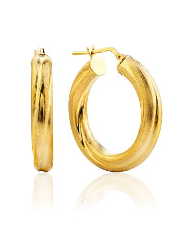 Bold Gilded Silver Hoop Earrings The Silk, image 