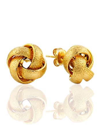 Classy Clew Motif Gilded Silver Stud Earrings The Silk, image 