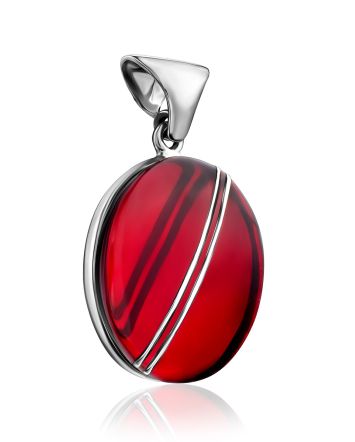 Stylish Oval Amber Pendant The Sangria, image 