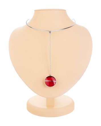 Exclusive Design Silver Amber Necklace The Sangria, image 