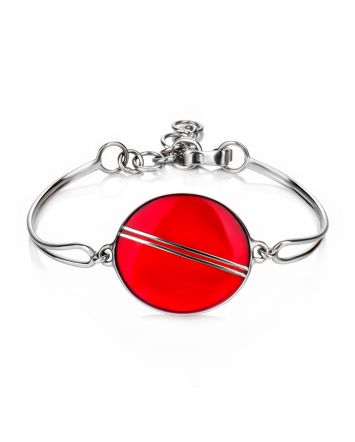 Chic Design Silver Amber Bracelet The Sangria, image 