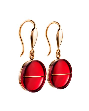 Ultra Feminine Gold Amber Hook Earrings The Sangria, image 