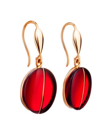 Luminous Gold Amber Fish Hook Earrings The Sangria, image 