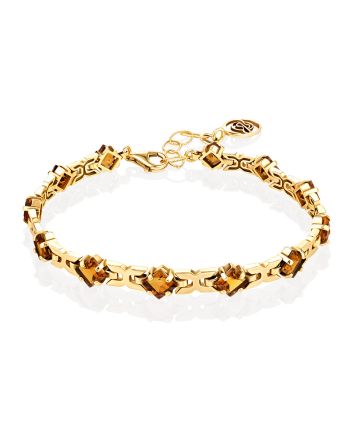 Classy Gilded Silver Citrine Bracelet, image 