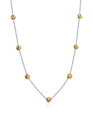 Chic Bicolor Gilded Silver Chain Necklace The Sparkling, image 