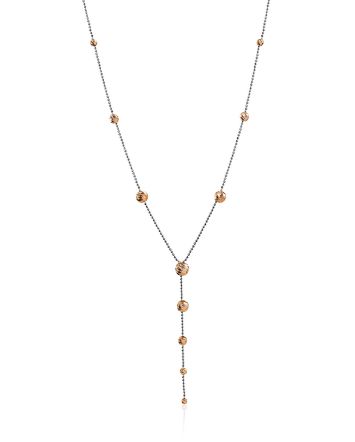 Bicolor Silver Beaded Chain Necklace The Sparkling, image 