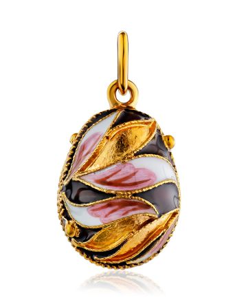 Chic Gilded Silver Egg Pendant With Enamel The Romanov, image 