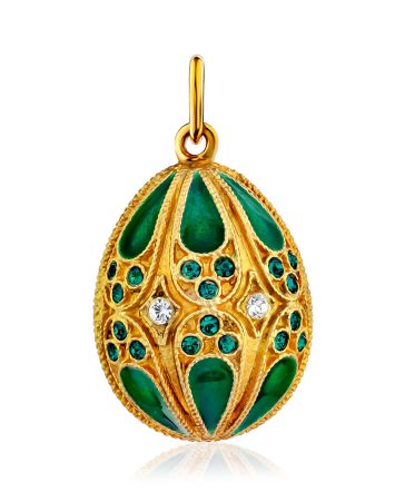 Dazzling Gilded Silver Enamel Egg Pendant The Romanov, image 