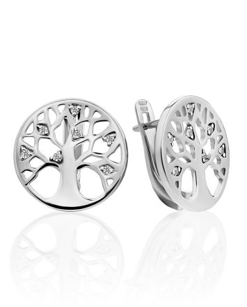 Tree Of Life Motif Silver Earrings The Enigma, image 
