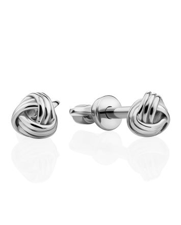 Classy Silver Stud Earrings, image 