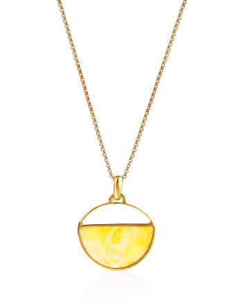 Boho Style Gilded Silver Amber Pendant Necklace The Palazzo, image 