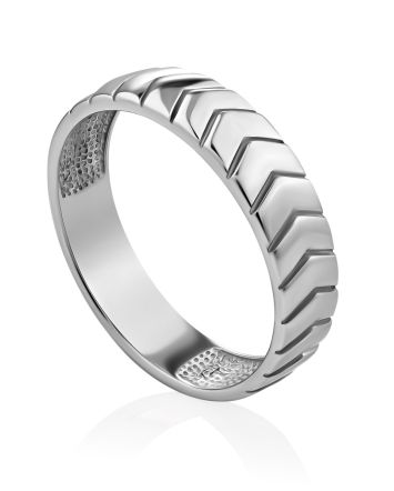 Tire Motif Silver Ring, Ring Size: 5.5 / 16, image 