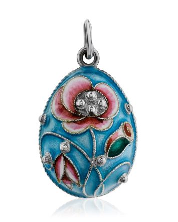 Impeccable Floral Design Silver Enamel Pendant The Romanov, image 