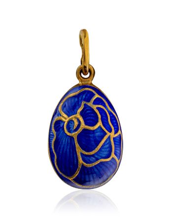 Gilded Silver Blue Enamel Egg Pendant The Romanov, image 