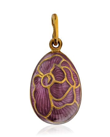 Floral Motif Gilded Silver Enamel Egg Pendant The Romanov, image 