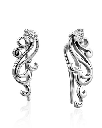Refined Silver Climber Earrings, image 