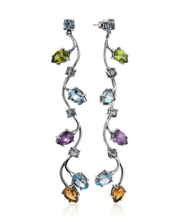 Exquisite Multicolor Gemstone Earrings, image 