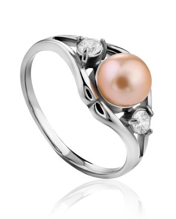 Classy Silver Pearl Ring, Ring Size: 8.5 / 18.5, image 