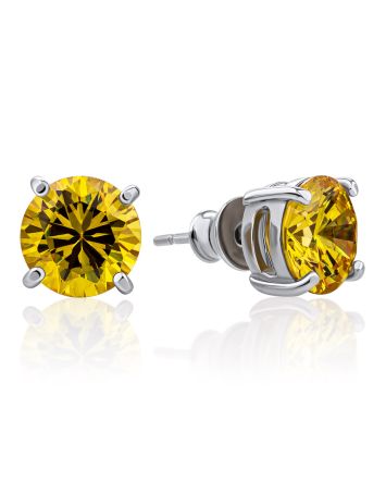 Bright Yellow Crystal Stud Earrings, image 