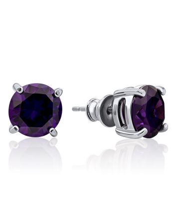 Chic Violet Crystal Stud Earrings, image 