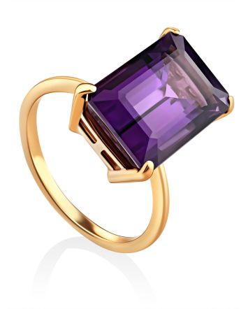 Ultra Stylish Baguette Cut Amethyst Ring, Ring Size: 9 / 19, image 