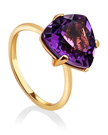 Flamboyant Gilded Silver Amethyst Ring, Ring Size: 9.5 / 19.5, image 