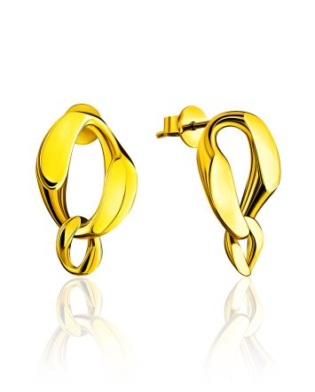 Chic Gilded Silver Chain Stud Dangles The ICONIC, image 
