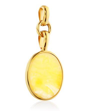Luminous Gilded Silver Amber Pendant The Palazzo, image 