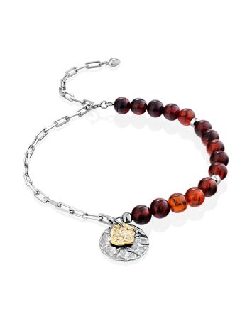 Boho Style Silver Amber Bracelet The Palazzo, image 