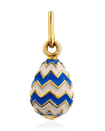 Playful Design Gilded Silver Enamel Egg Pendant The Romanov, image 
