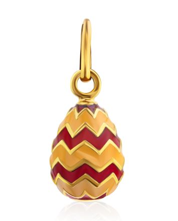 Two Tone Gilded Silver Enamel Egg Shaped Pendant The Romanov, image 