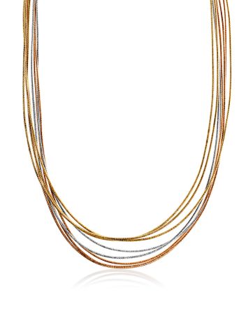 Trendy Multi-Strand Gilded Silver Necklace The Silk, image 
