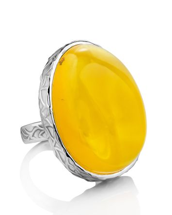Luminous Baltic Amber Ring The Bella Terra, Ring Size: Adjustable, image 