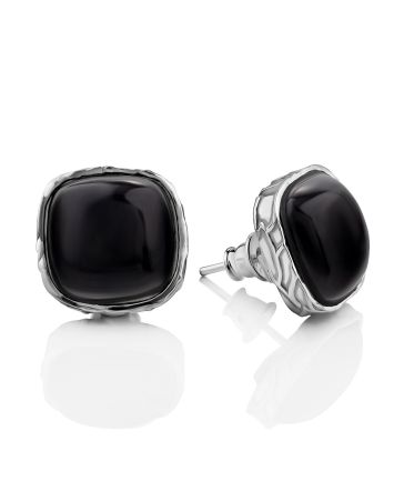 Versatile Silver Onyx Stud Earrings The Bella Terra, image 