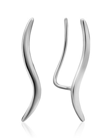 Wavy Design Silver Stud Earrings The ICONIC, image 