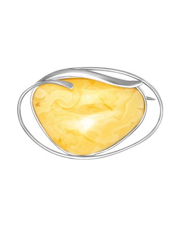 Voluptuous Silver Amber Brooch The Rialto, image 