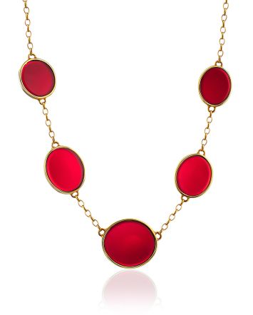 Voluptuous Gilded Silver Amber Necklace The Sangria, image 