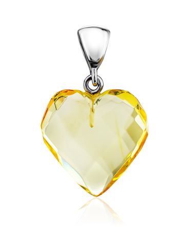Shimmering Amber Heart Pendant, image 