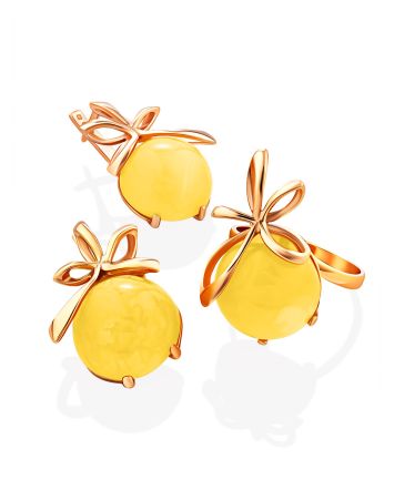 Exquisite Gold Plated Silver Amber Earrings The Cherry, image 