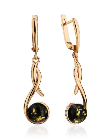 Gold Plated Silver Dangles With Amber The Phoenix, image 