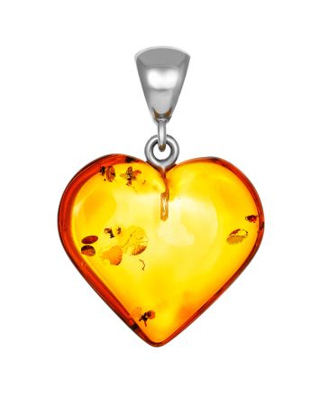 Luminous Amber Heart Pendant, image 