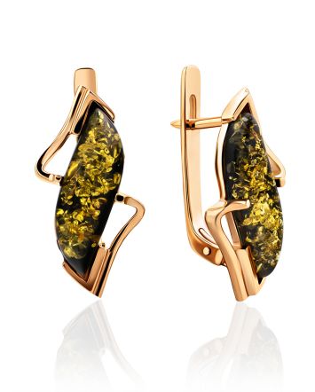 Amber Earrings In Gold-Plated Silver The Vesta, image 